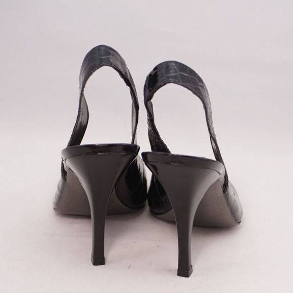 Jessica Simpson Black Croc Leather Slingbacks, 8.5 - Picture 5 of 13
